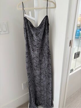 Equipment Grey Snake Print Slip Dress